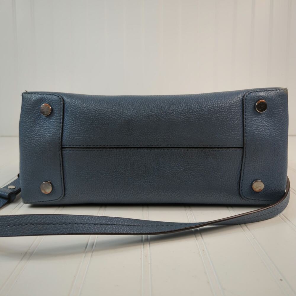 Michael Kors Mercer Leather Satchel Handle Removable Strap Light Blue - Picture 7 of 14
